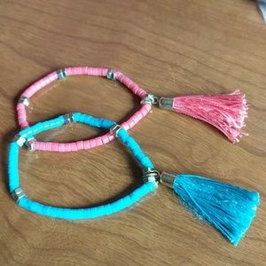 2 Beaded Tassel Bracelets